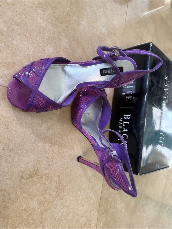 White House Black Market Shoes - White House Black Market Gia Purple Strappy High Heels